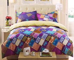 lovo家紡 伊利諾斯 全棉貢緞印花四件套